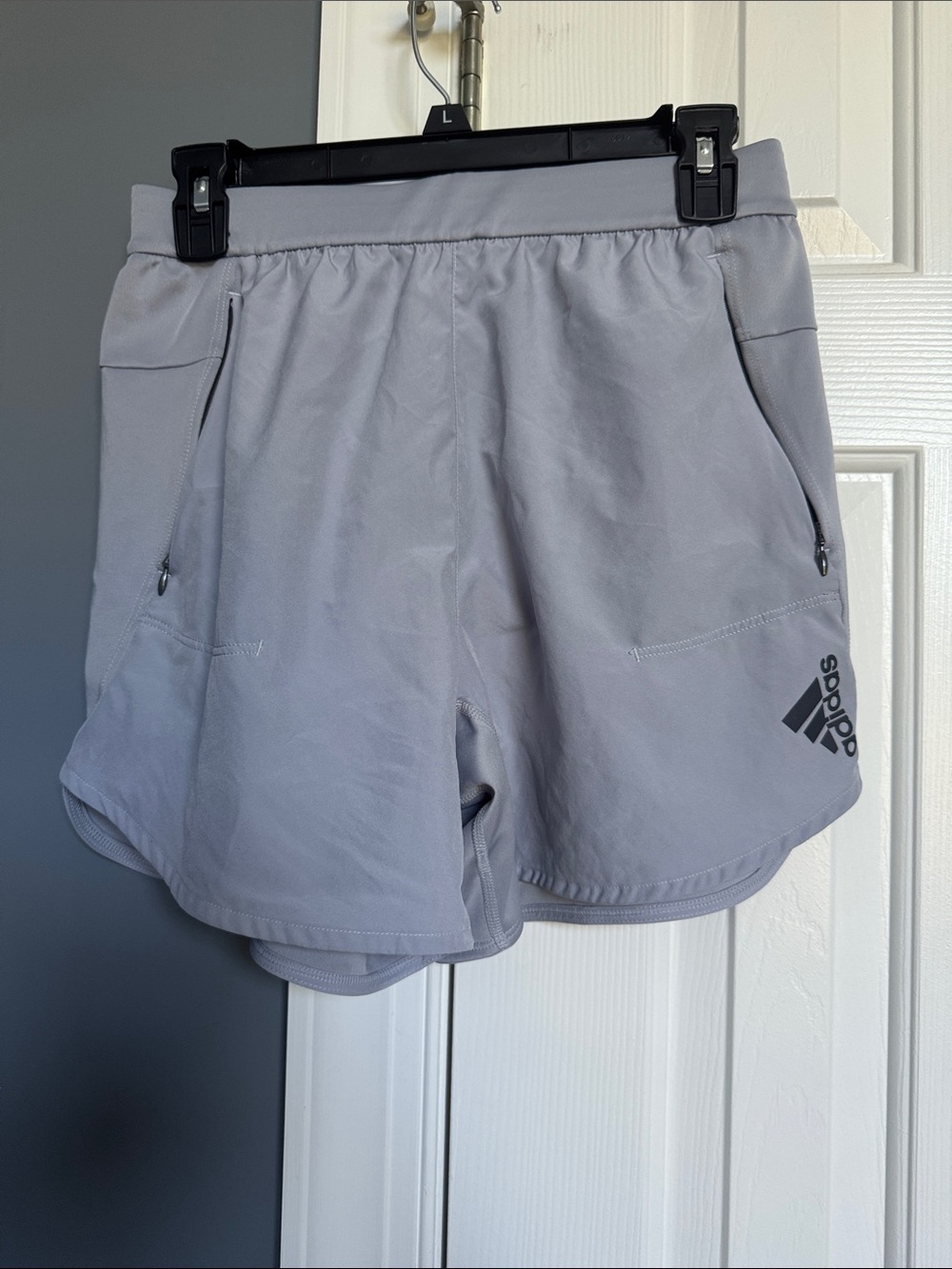 adidas Light Gray Athletic Running Shorts